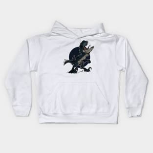 Night Fury: The Dinosaur in Blue and Black Kids Hoodie